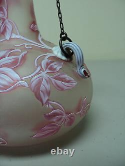 Rare THOMAS WEBB Cameo Art Glass Decanter, GORHAM Sterling Silver, c. 1890