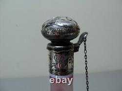 Rare THOMAS WEBB Cameo Art Glass Decanter, GORHAM Sterling Silver, c. 1890