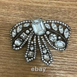 Rare Vintage Signed Eisenberg Original Sterling 1940s Rhinestone Bow Brooch Pin