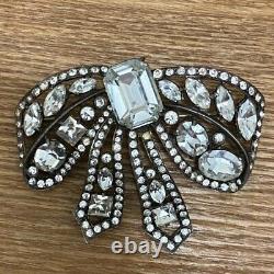 Rare Vintage Signed Eisenberg Original Sterling 1940s Rhinestone Bow Brooch Pin