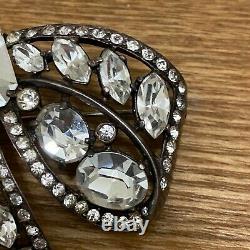 Rare Vintage Signed Eisenberg Original Sterling 1940s Rhinestone Bow Brooch Pin