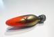Rare Vintage Sterling Silver Orange Gold Glass Dragonfly Perfume Bottle