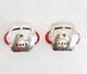Rare Sterling Silver Red Glass Robot Clip On Art Earrings By An-khang Vu-cong