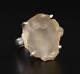 Raw Libyan Desert Glass Sterling Silver Ring Size 52 Us 6 1/4 Coa & Box Pw