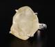 Raw Libyan Desert Glass Sterling Silver Ring Size 58 Us 8 1/2 Coa & Box Pw