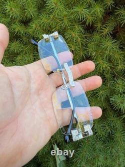 Real 925 Silver VVS Baguette MOISSANITE Clear Sunglasses Iced Custom Buffs