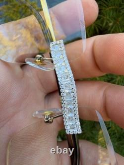 Real 925 Silver VVS Baguette MOISSANITE Clear Sunglasses Iced Custom Buffs