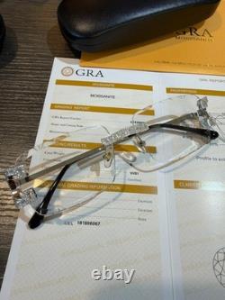 Real 925 Silver VVS Baguette MOISSANITE Clear Sunglasses Iced Custom Buffs