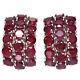 Red Heated-ruby Earrings 925 Sterling Silver White Gold Plated