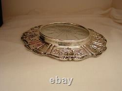 Reed And Barton Francis I Sterling Silver & Glass Lemon Dish/ Wine Coaster