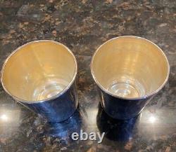 Reed & Barton Sterling Silver Glass-Lined Gold Wash Tumblers Set of 2