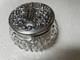 Repousse Sterling Silver Lidded Cut Glass Vanity Jar