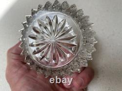 Repousse Sterling Silver Lidded Cut Glass Vanity Jar