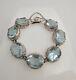 Retired Sterling Silver Silpada Ocean Blue Oval Glass Beads Bracelet. Estate