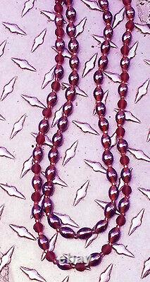 Retro Glamour handmade vintage amethyst colored glass necklace, sterling silver