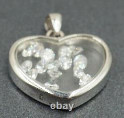 Rhinestone Heart Shaped 925 Sterling Silver Womens Girls pendant