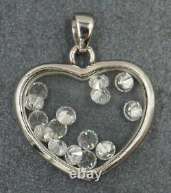 Rhinestone Heart Shaped 925 Sterling Silver Womens Girls pendant