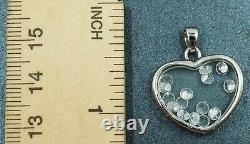 Rhinestone Heart Shaped 925 Sterling Silver Womens Girls pendant