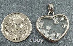 Rhinestone Heart Shaped 925 Sterling Silver Womens Girls pendant