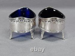 Robert Hennell I London Neoclassical Sterling Silver & Cobalt Glass Salts C. 1790