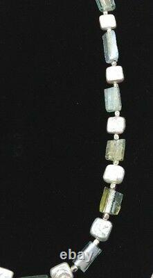 Roman Glass Necklace Sterling Silver 925 Authentic Fragments 200 B. C White P