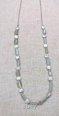 Roman Glass Necklace Sterling Silver 925 Authentic Fragments 200 B. C White P