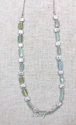 Roman Glass Necklace Sterling Silver 925 Authentic Fragments 200 B. C White P