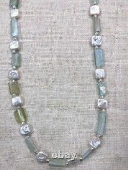 Roman Glass Necklace Sterling Silver 925 Authentic Fragments 200 B. C White P