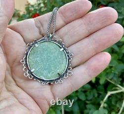 Roman Glass Pendent Sterling Silver 925