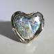 Roman Glass Ring 925 Sterling Silver Heart Scroll Israel Size 8