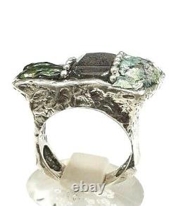 Roman Glass Ring S. Silver 925 Gemstone Labradorit Antique Fragment 200 BC Size9