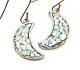 Roman Glass Sterling Silver925 Earrings Moon Shape Ancient 200 B. C Bluish Patina