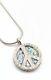 Roman Glass Sterling Silver925 Peace Pendent Round Fragment 200 Bc Bluish Patina