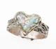 Roman Glass Sterling Silver 925 Heart Ring Ancient Bluish Fragment 200 B. C Size7
