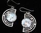 Roman Glass Sterling Silver 925 Hook Earrings Ancient Authentic Fragment 200 B. C