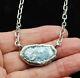 Roman Glass Sterling Silver 925 Pendent Oval Ancient Fragment 200 Bc Blue Patina
