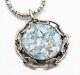 Roman Glass Sterling Silver 925 Round Pendent Ancient Fragment 200 B. C Ascopa
