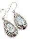 Roman Glass Sterling Silver Earrings 925 Ancient Fragments Roman Glass 200 B. C