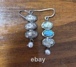 Roman Glass Sterling Silver Earrings 925 Ancient Fragments Roman Glass 200 B. C