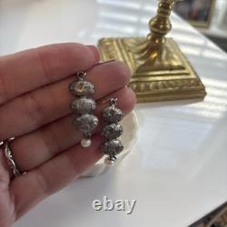 Roman Glass Sterling Silver Earrings 925 Ancient Fragments Roman Glass 200 B. C