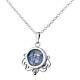 Roman Glass Sterling Silver Pendant Circular Filigree Round Necklace Women Gift