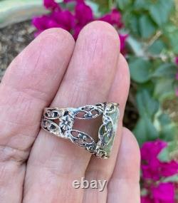 Roman Glass Sterling Silver Ring Size 9