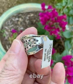 Roman Glass Sterling Silver Ring Size 9