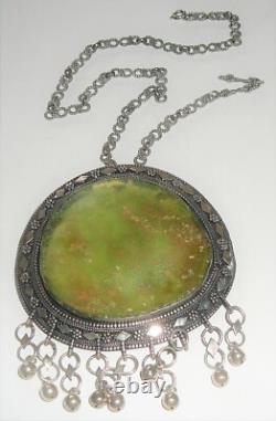 Roman glass sterling silver brooch / necklace. Purchased in Old Jerusalem