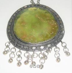 Roman glass sterling silver brooch / necklace. Purchased in Old Jerusalem