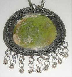 Roman glass sterling silver brooch / necklace. Purchased in Old Jerusalem