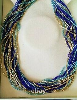 Ross Simon 18k/sterling silver Murano blue Gold beaded multi strand Necklace