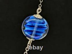 Rsn8 Jewellery new bnwt Artisan glass sterling 925 silver Neptune's necklace