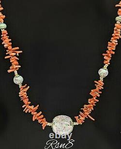 Rsn8 Jewellery new bnwt Artisan glass sterling 925 silver victorian coral Reef