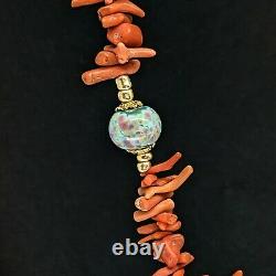 Rsn8 Jewellery new bnwt Artisan glass sterling 925 silver victorian coral Reef